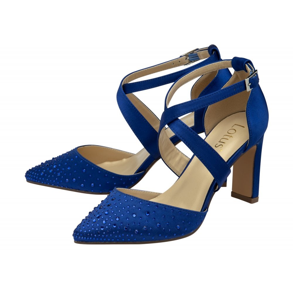 Lotus Occasion Wear Leona SAPHIRE Diamonte Bar Shoe ULS425