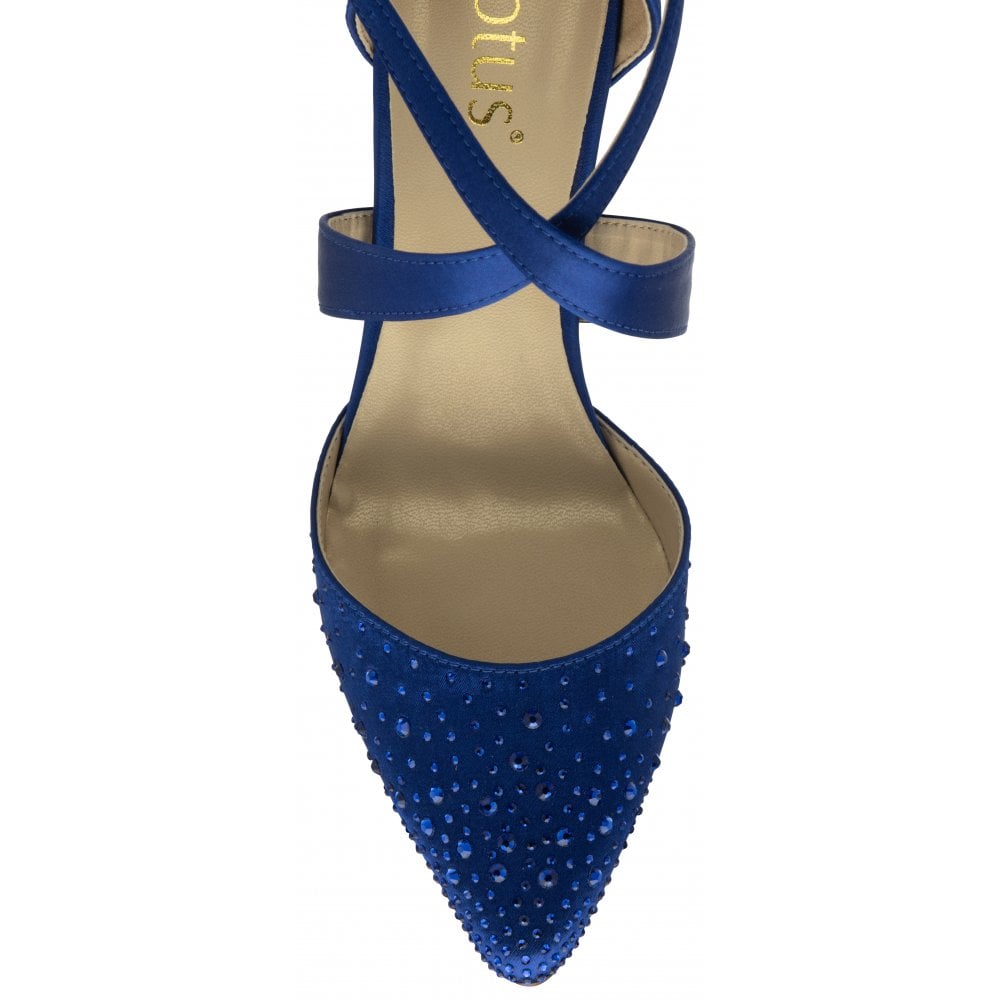 Lotus Occasion Wear Leona SAPHIRE Diamonte Bar Shoe ULS425