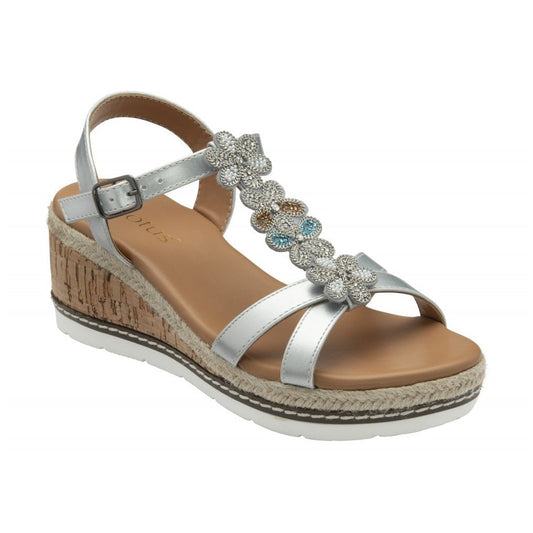 Lotus Letica SILVER Wedge Sandal ULP341