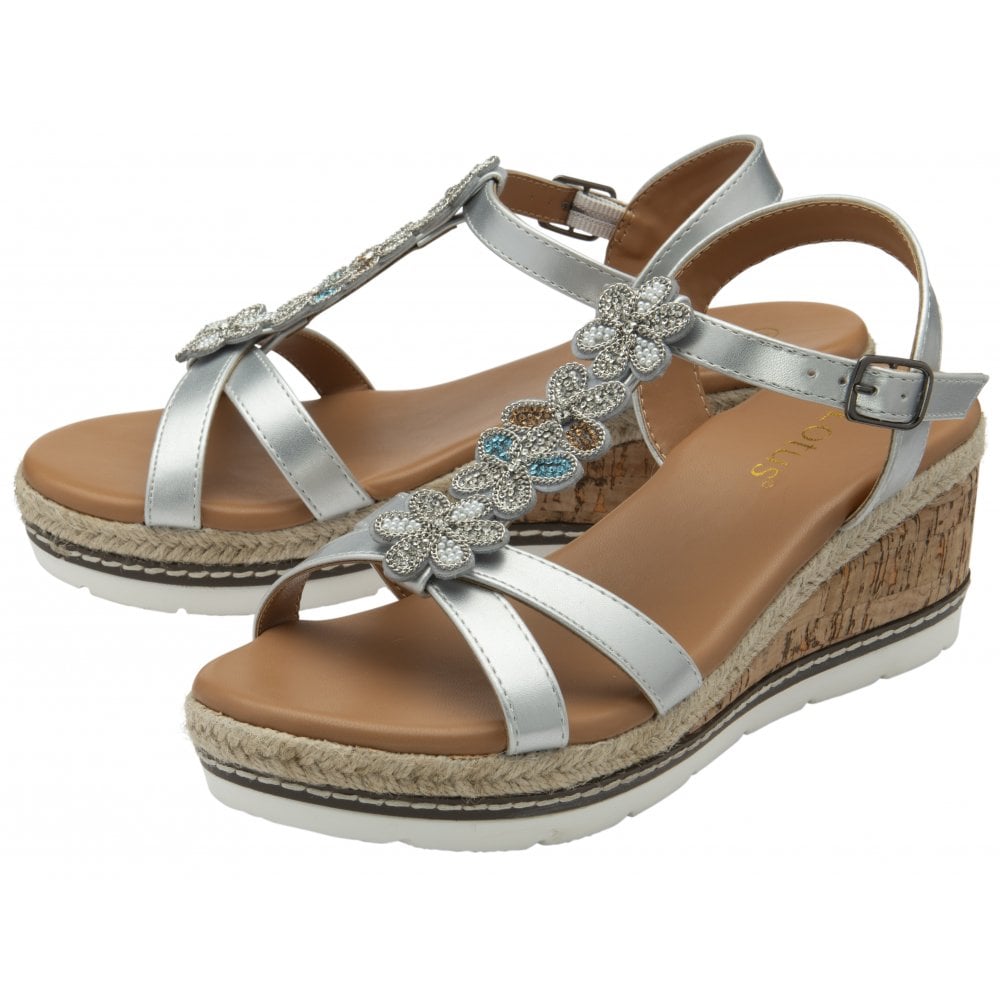 Lotus Letica SILVER Wedge Sandal ULP341