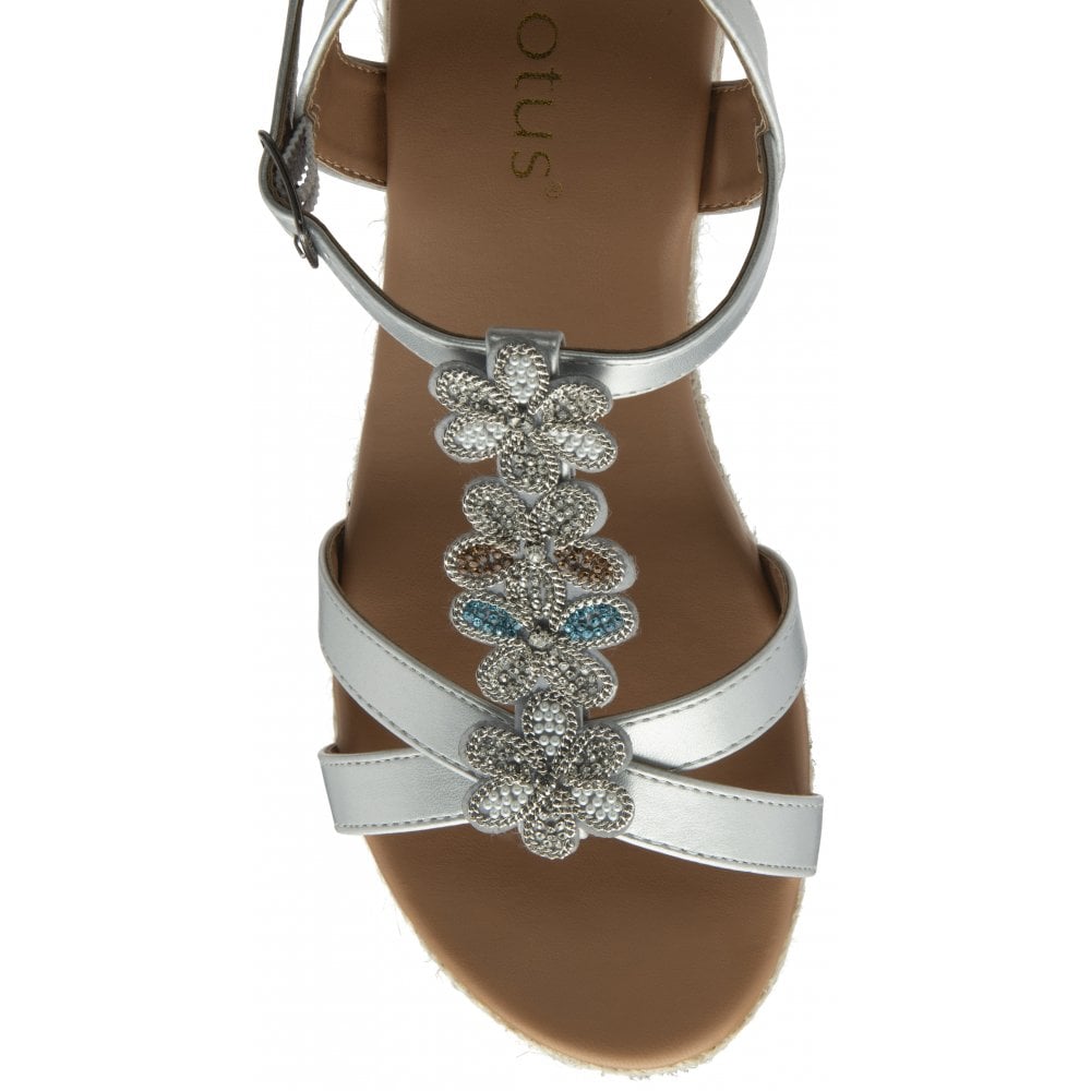 Lotus Letica SILVER Wedge Sandal ULP341
