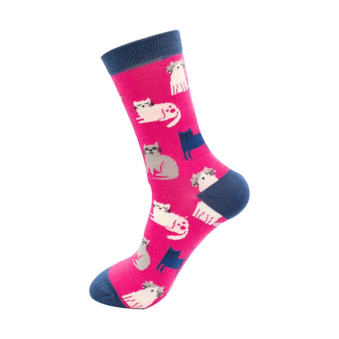 Miss Sparrow Cute Kittens HOT PINK Quality Bamboo Socks sks380