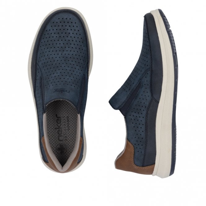 Rieker Mens 16952 NAVY Slip On Casual Shoe 16952-14