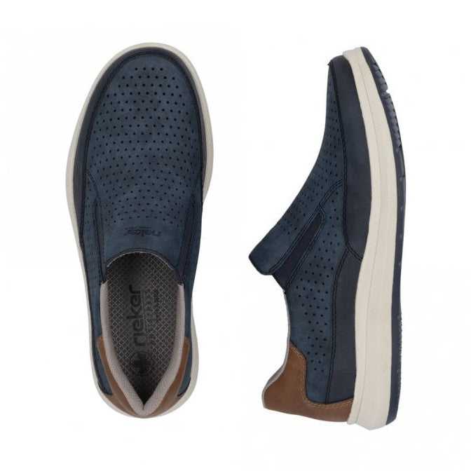 Rieker Mens 16952 NAVY Slip On Casual Shoe 16952-14