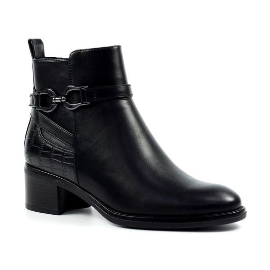 Lunar Solana BLACK Zip Ankle Boot GLC006-BK
