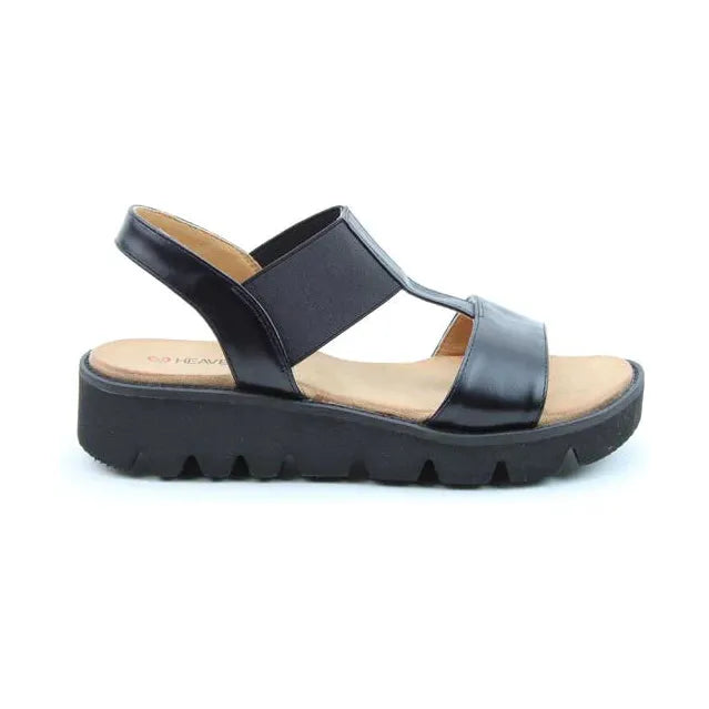 Heavenly Feet Sandal with wedge Ritz BLACK