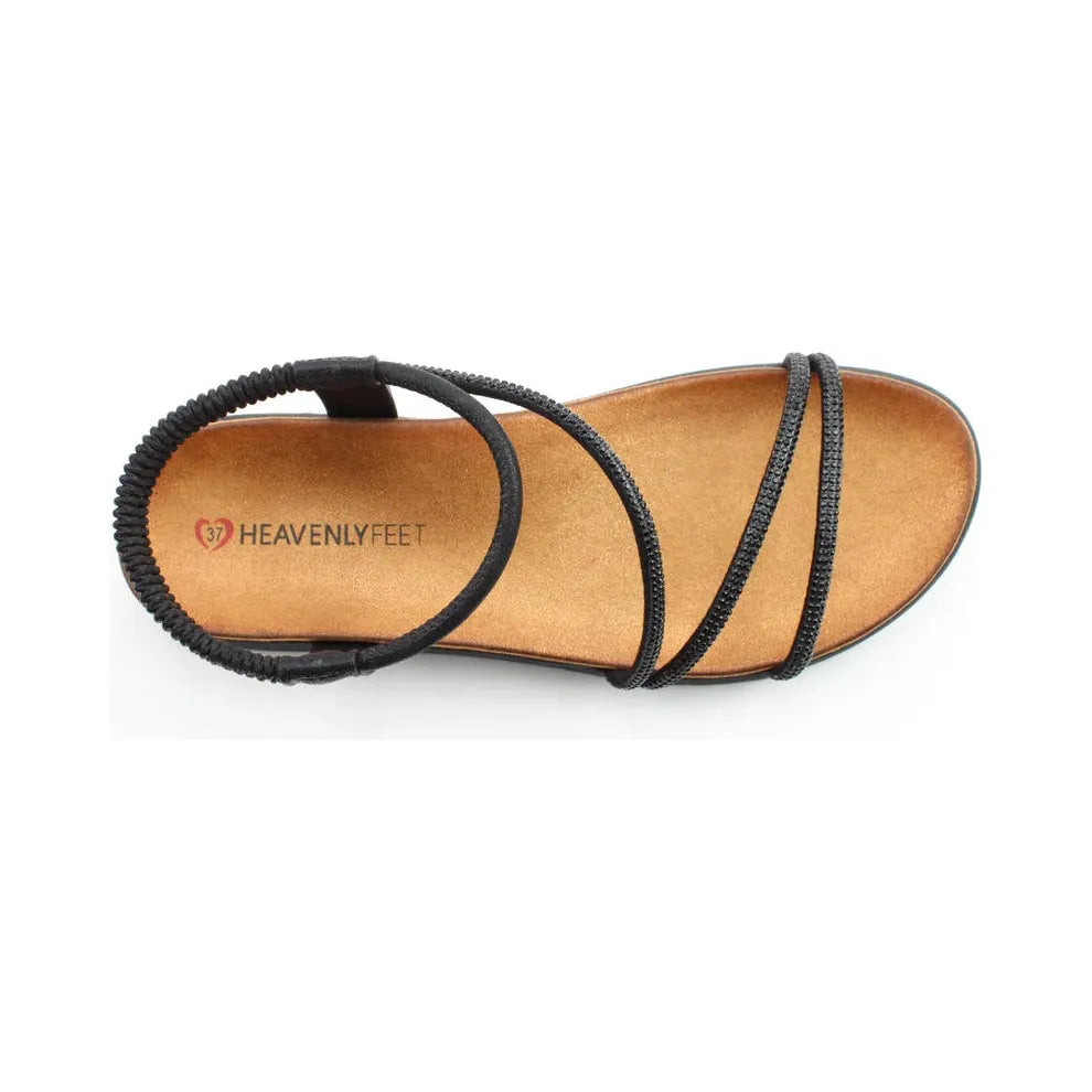 Heavenly Feet Vegan Friendly Litesoles Aperol Sandal BLACK .
