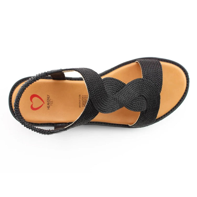Heavenly Feet Sunrise BLACK Lightweight Chunky Sole Sandal