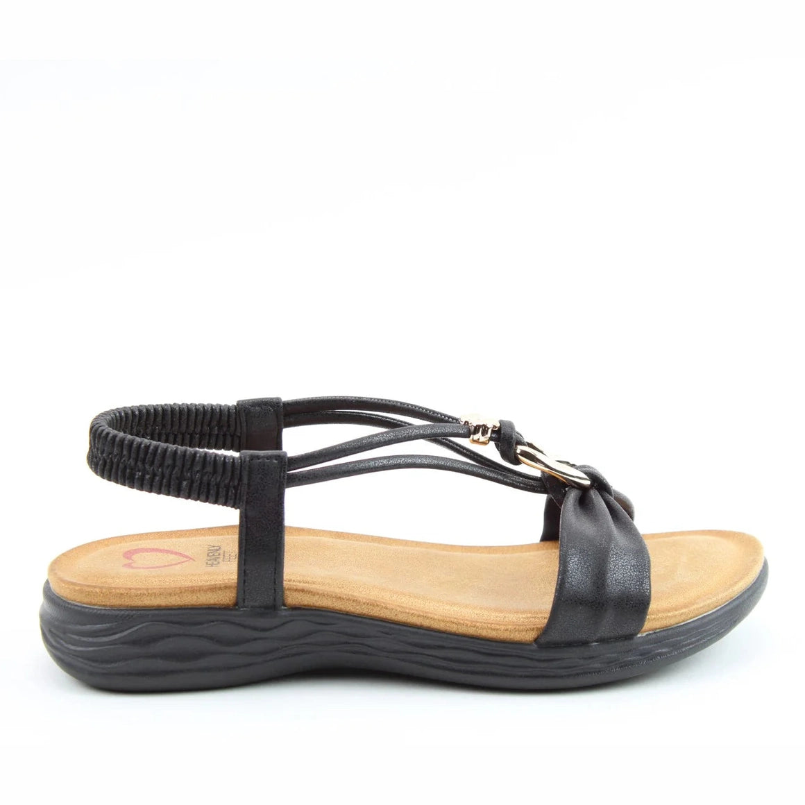 Heavenly Feet Chime BLACK Vegan Friendly Slip On sandal
