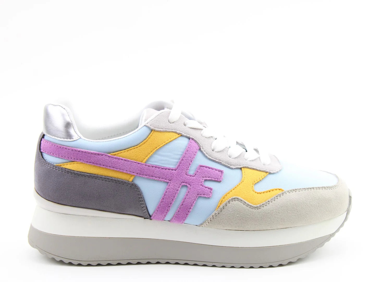 Heavenly Feet Becky GREY MULTI Platform fashion trainer