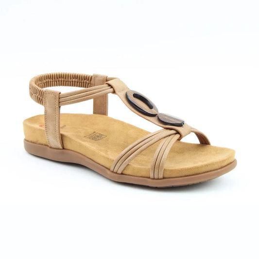 Heavenly Feet Alison TAN Vegan Friendly Comfort Sandal