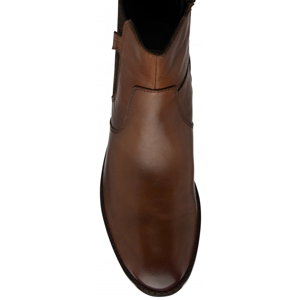 Lotus Lindley TAN Leather / Animal Print Zip Ankle Boot