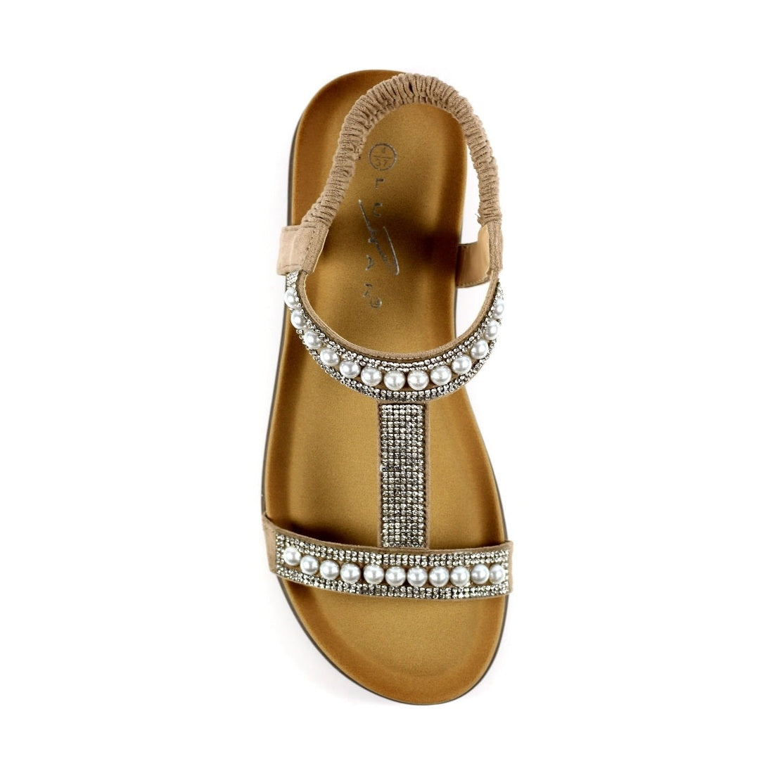 Lunar Tancy BEIGE Pearl Trim Sandal JLH078BG