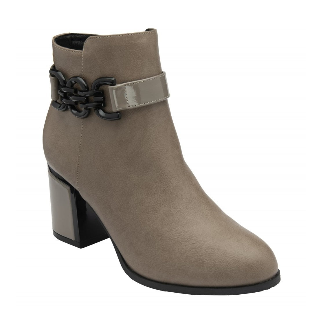 Lotus Amarin TAUPE Block Heel Zip Ankle Boot ULB454