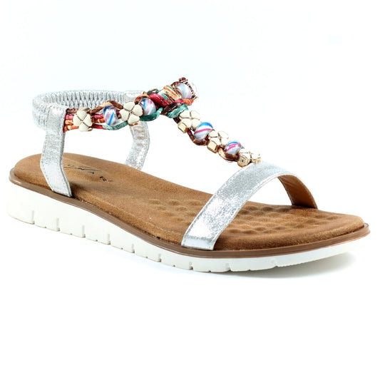 Lunar Tempo SILVER Low Wedge Sandal JLH363