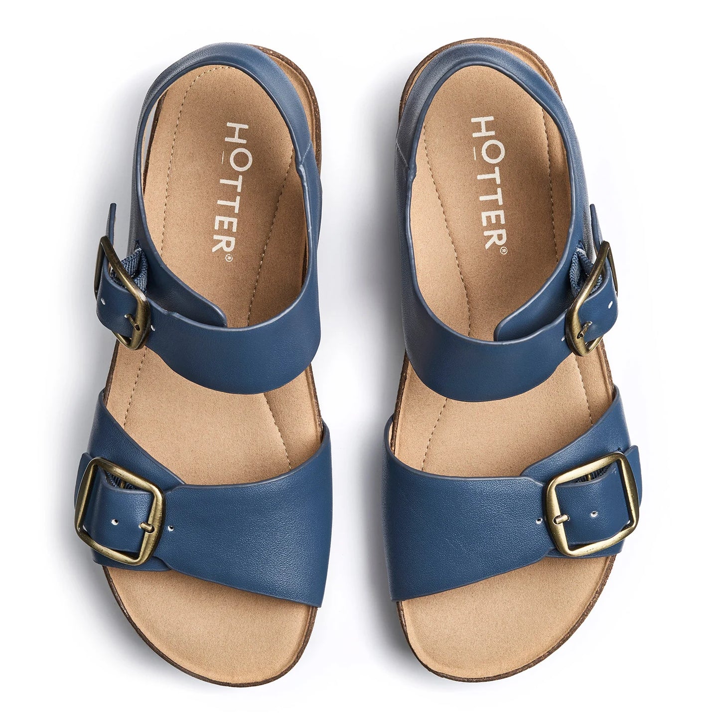 Hotter Tourist Cork Footbed Buckle Sandal AQUATIC BLUE