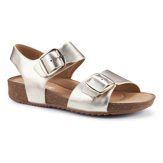 Hotter Sandal Tourist Soft Gold Metalic Comfort Sandals