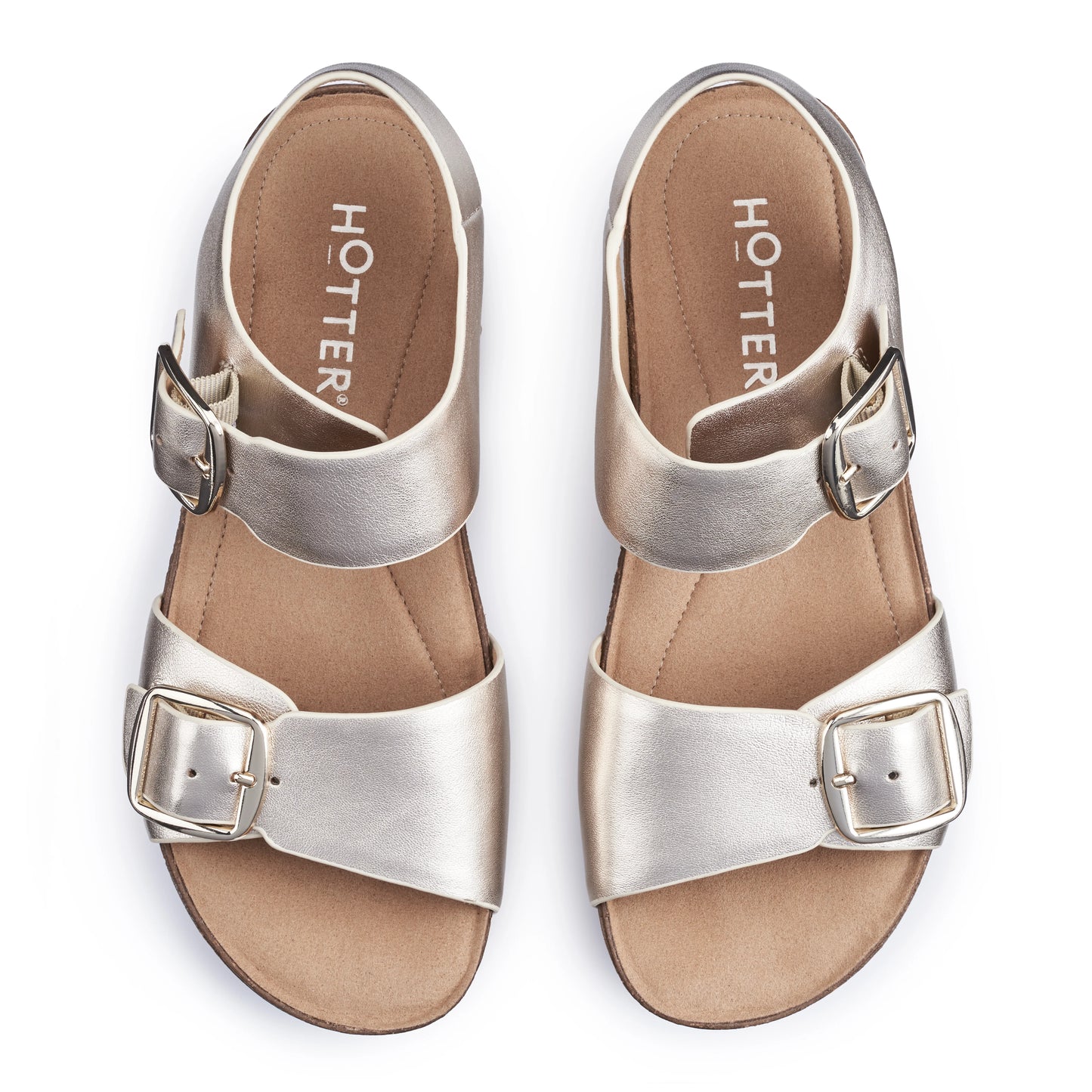 Hotter Sandal Tourist Soft Gold Metalic Comfort Sandals