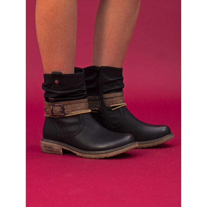 Lunar Veronica Glb145 BLACK Western Style Waterproof Boot GLB145-OL