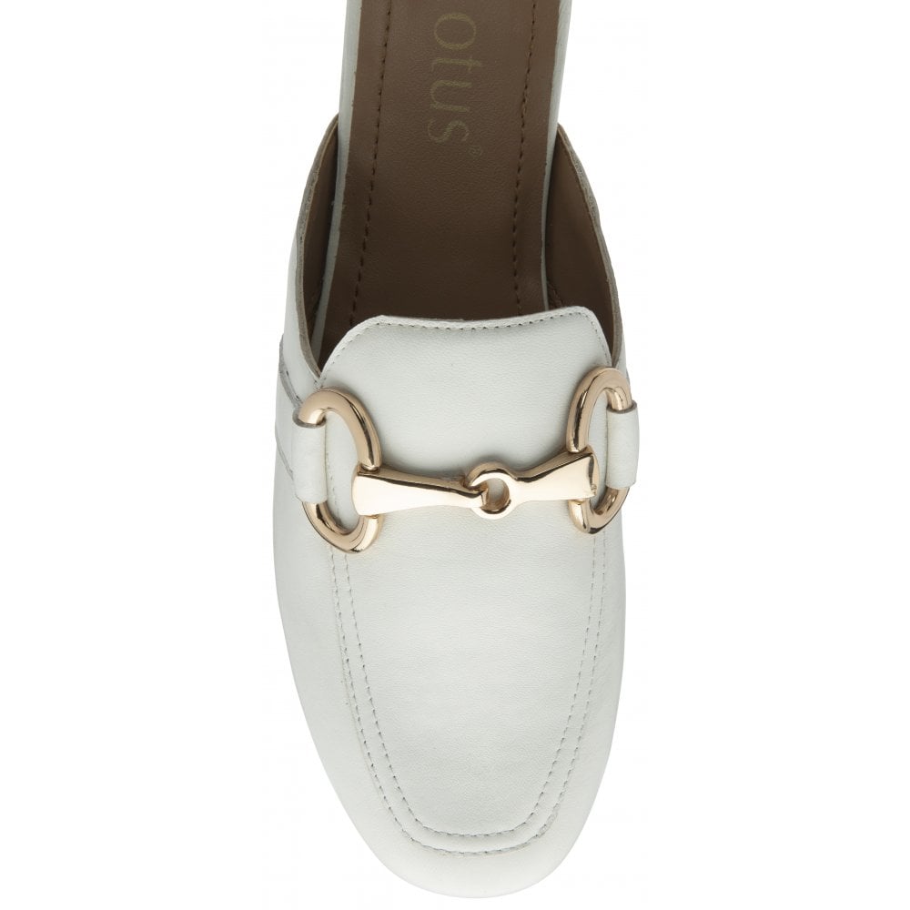 Lotus Taylor WHITE Leather Mule Slip On Loafer ULS570