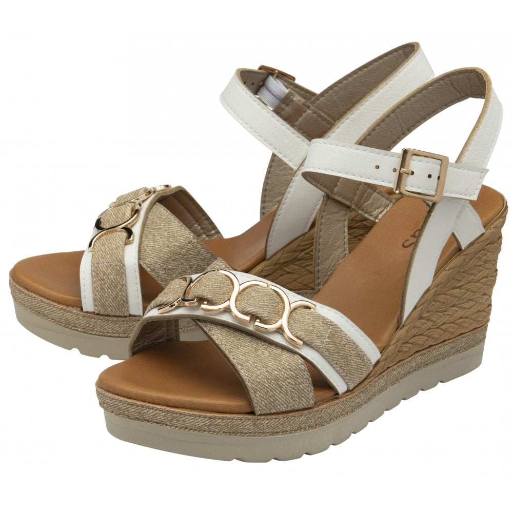 Lotus Solena WHITE Wedge Sandal ULP369