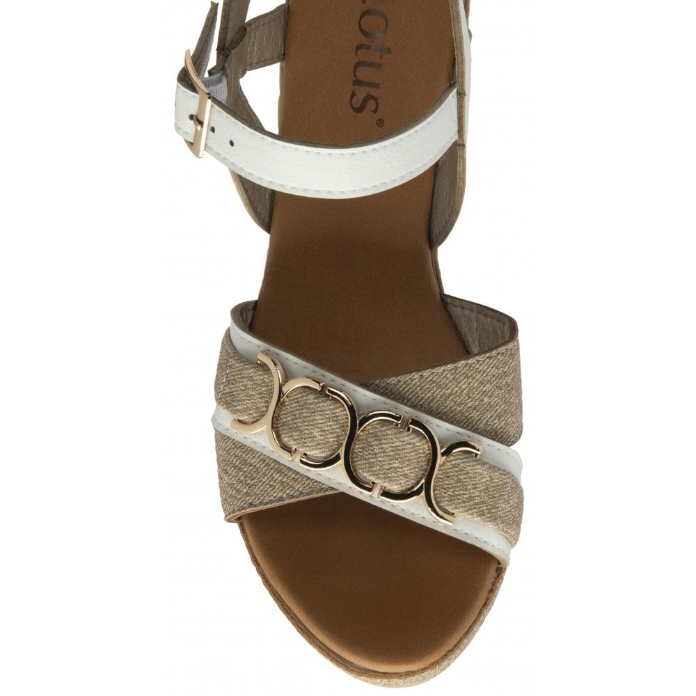 Lotus Solena WHITE Wedge Sandal ULP369