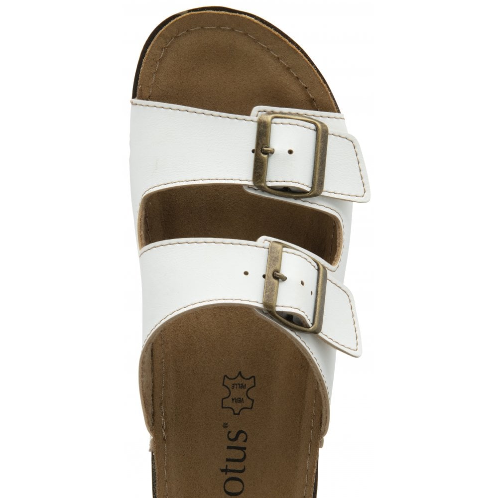 Lotus Trento WHITE Slip On Mule sandal ULP376