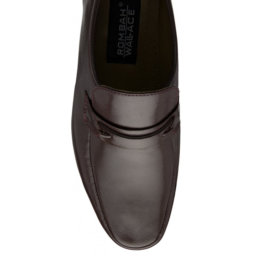 Rombah Wallace Regent WINE Leather Slip On Moccasin Shoe