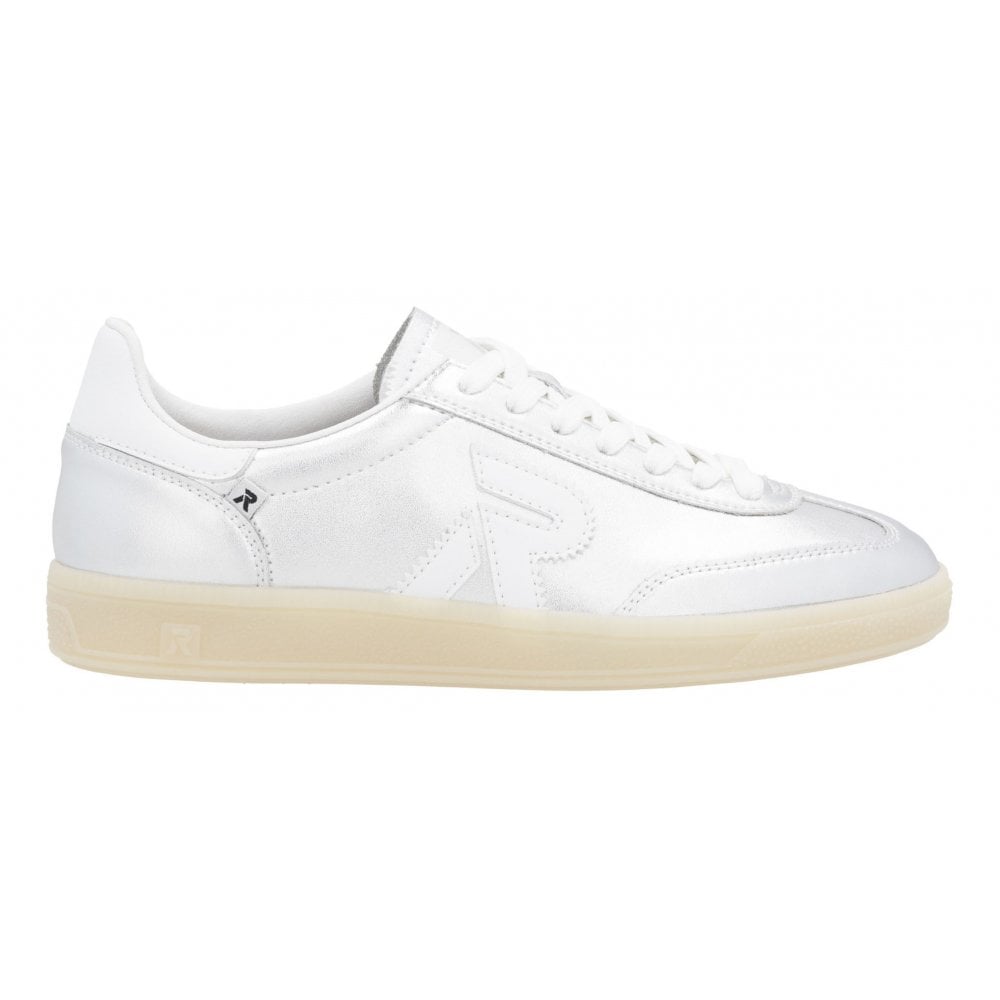 Rieker W2200 Silver Leather Retro Trainers W2200-90