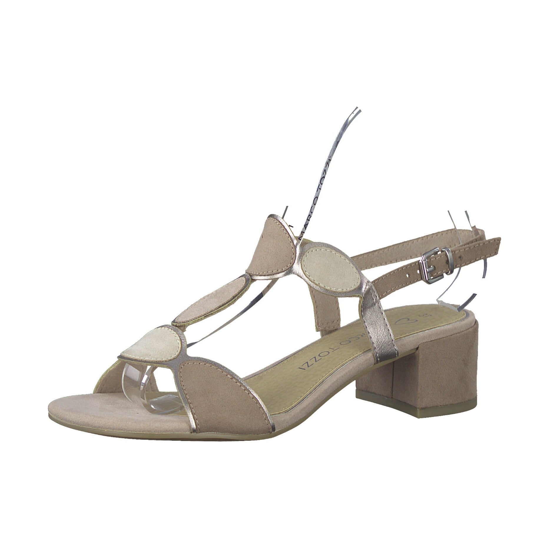 Marco Tozzi 28230 Nude COMBI Block Heel Sandal