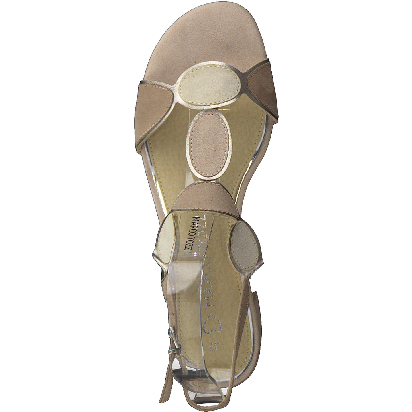 Marco Tozzi 28230 Nude COMBI Block Heel Sandal