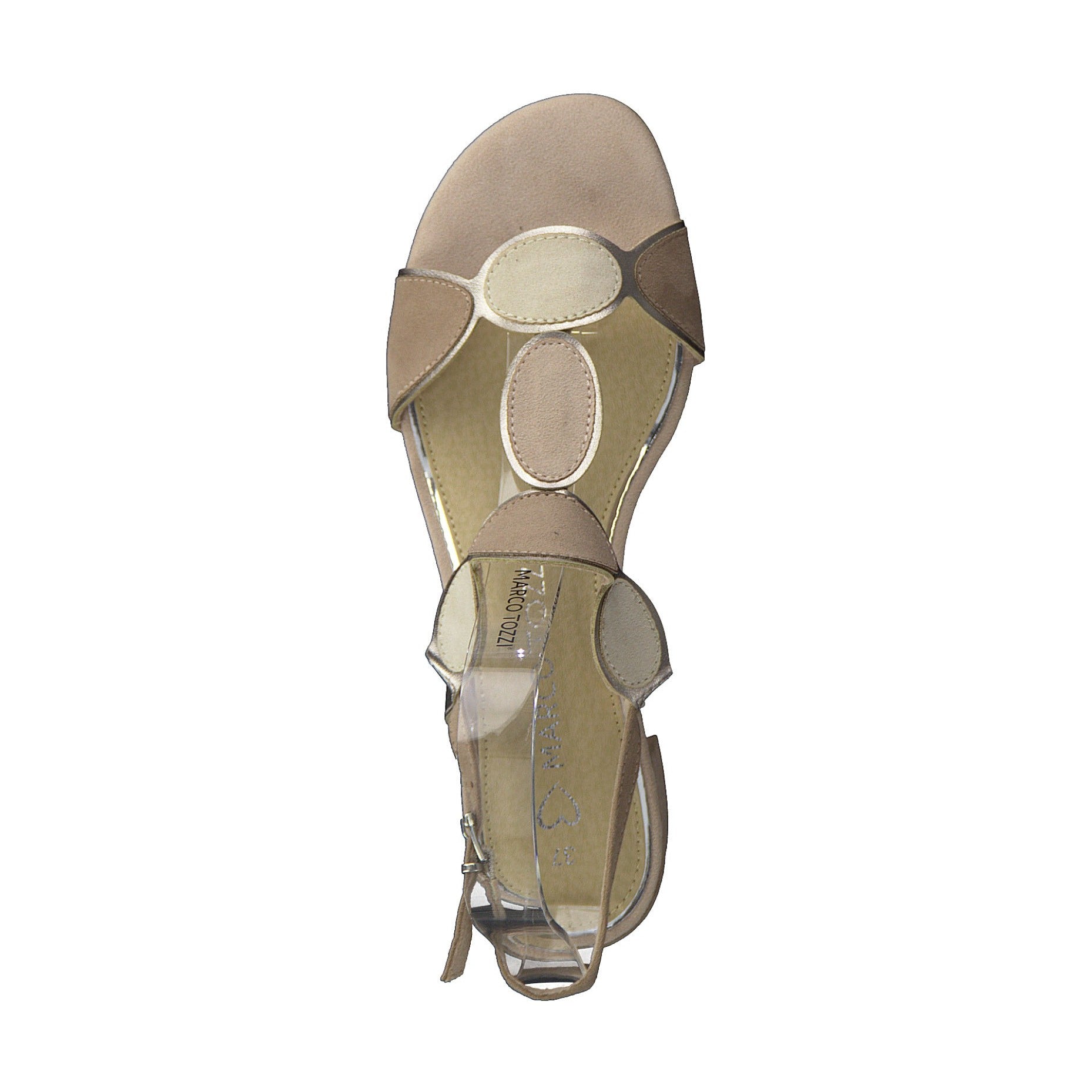 Marco Tozzi 28230 Nude COMBI Block Heel Sandal
