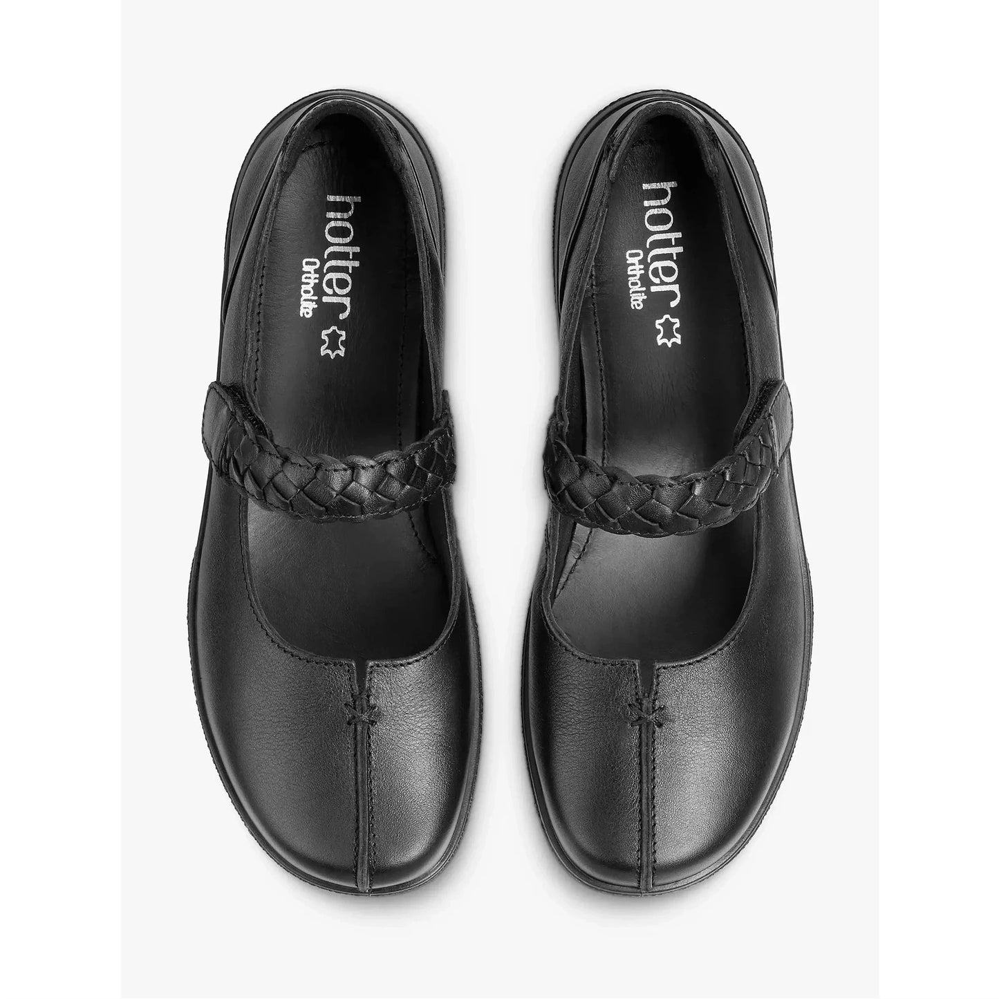 Hotter Shoe Shake Leather Bar Shoe BLACK