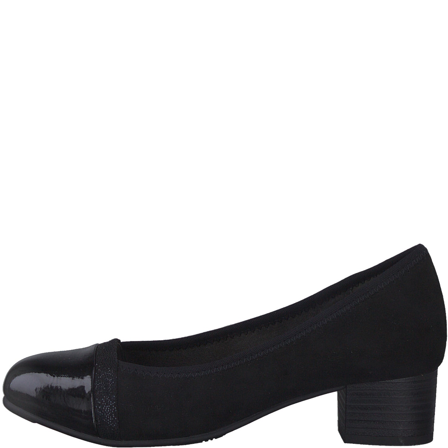 Jana Classic Court Shoe in Wide Fitting BLACK 22366-001