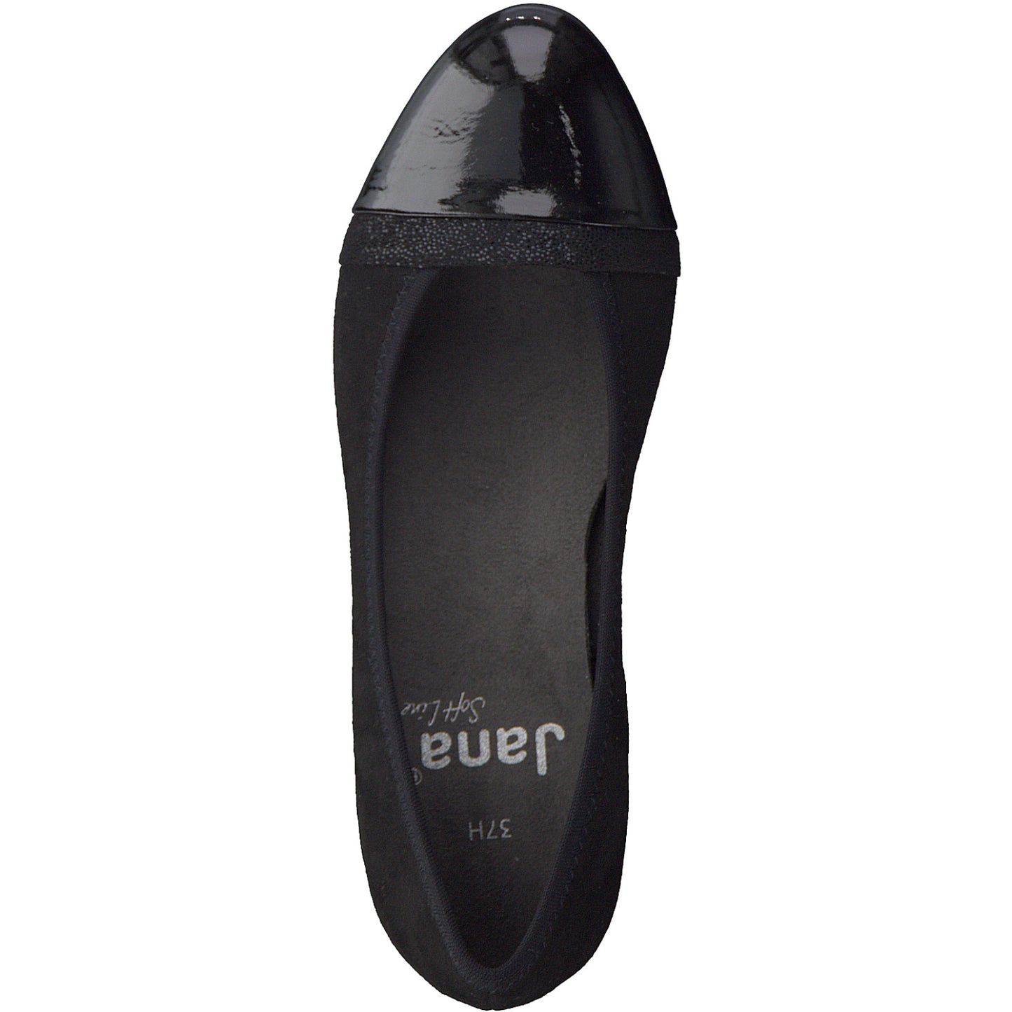 Jana Classic Court Shoe in Wide Fitting BLACK 22366-001