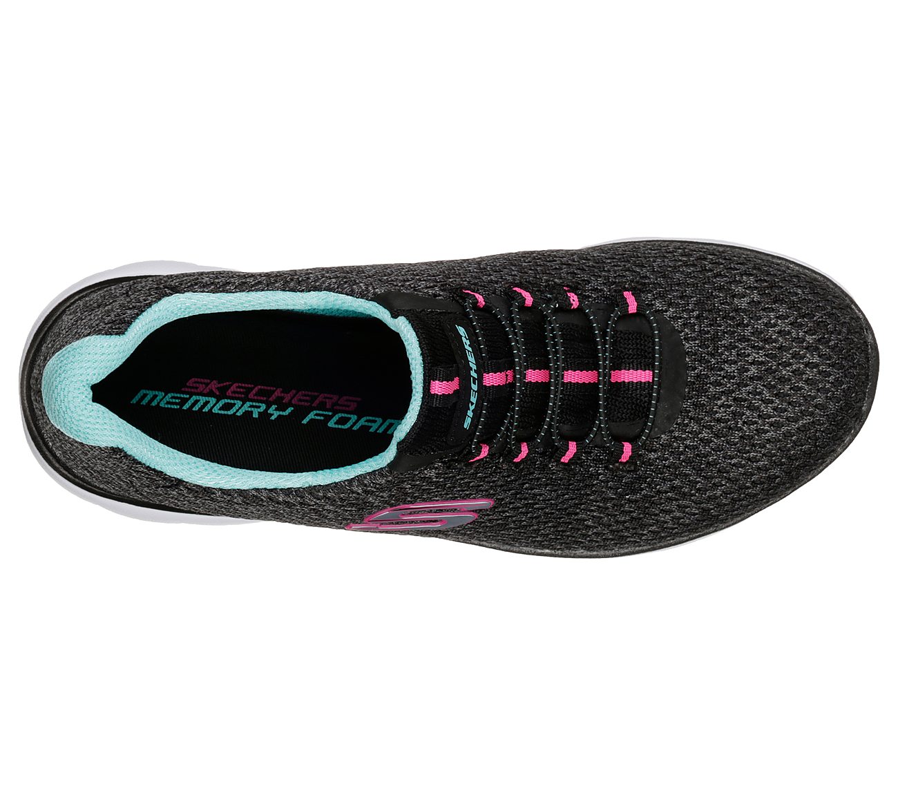 Skechers TRAINER SUMMIT BLACK/PINK SLIP ON 12986