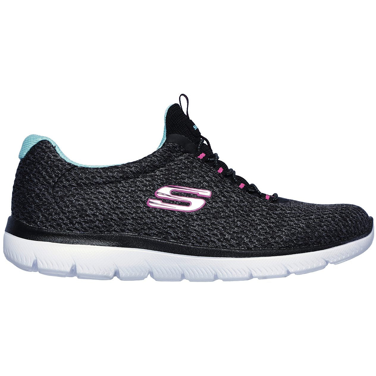 Skechers TRAINER SUMMIT BLACK/PINK SLIP ON 12986