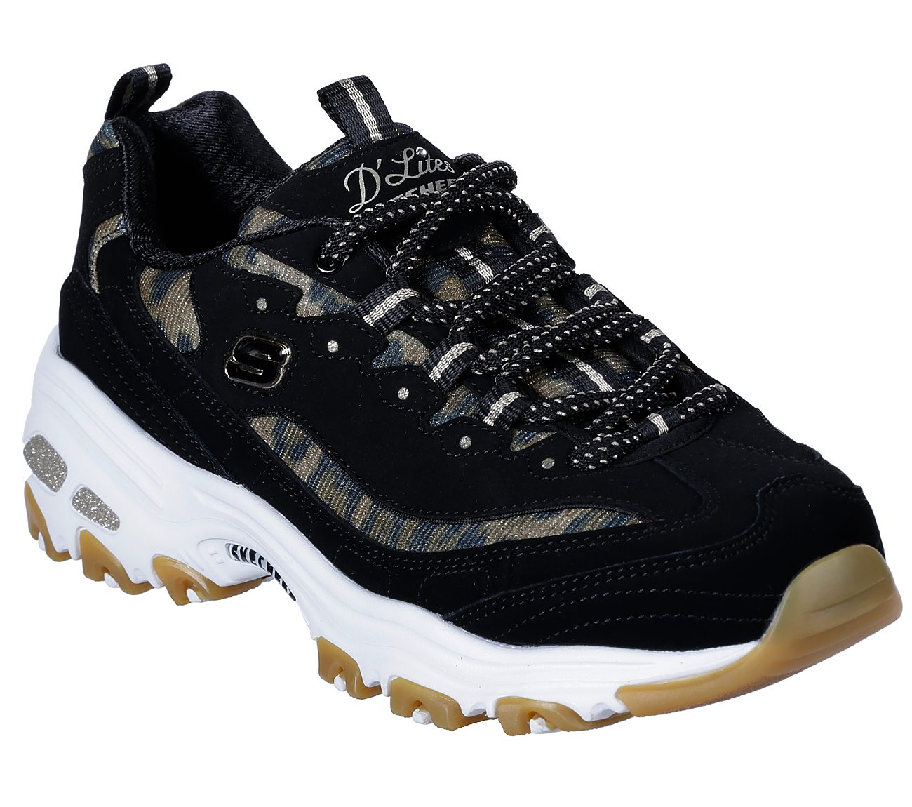 SKECHERS TRAINER D'LITES BLACK 13158BKLD