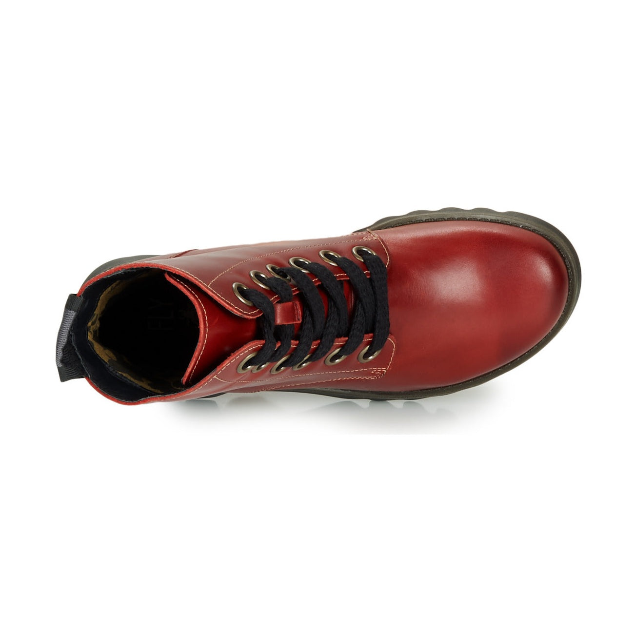 Fly London Ankle Boot Ragi RED Soft Leather Military Style Lace Boot