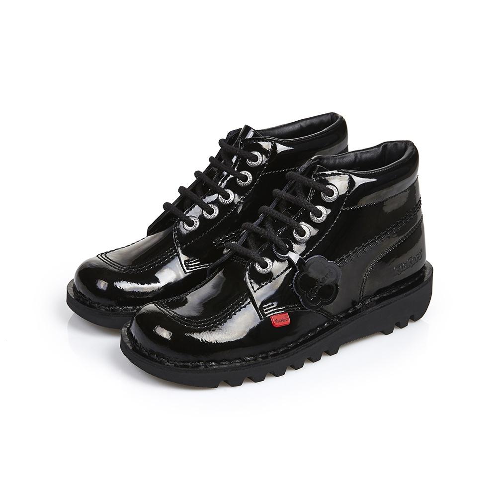 Kick Hi Classic Black Patent Leather Boots (Womens version)