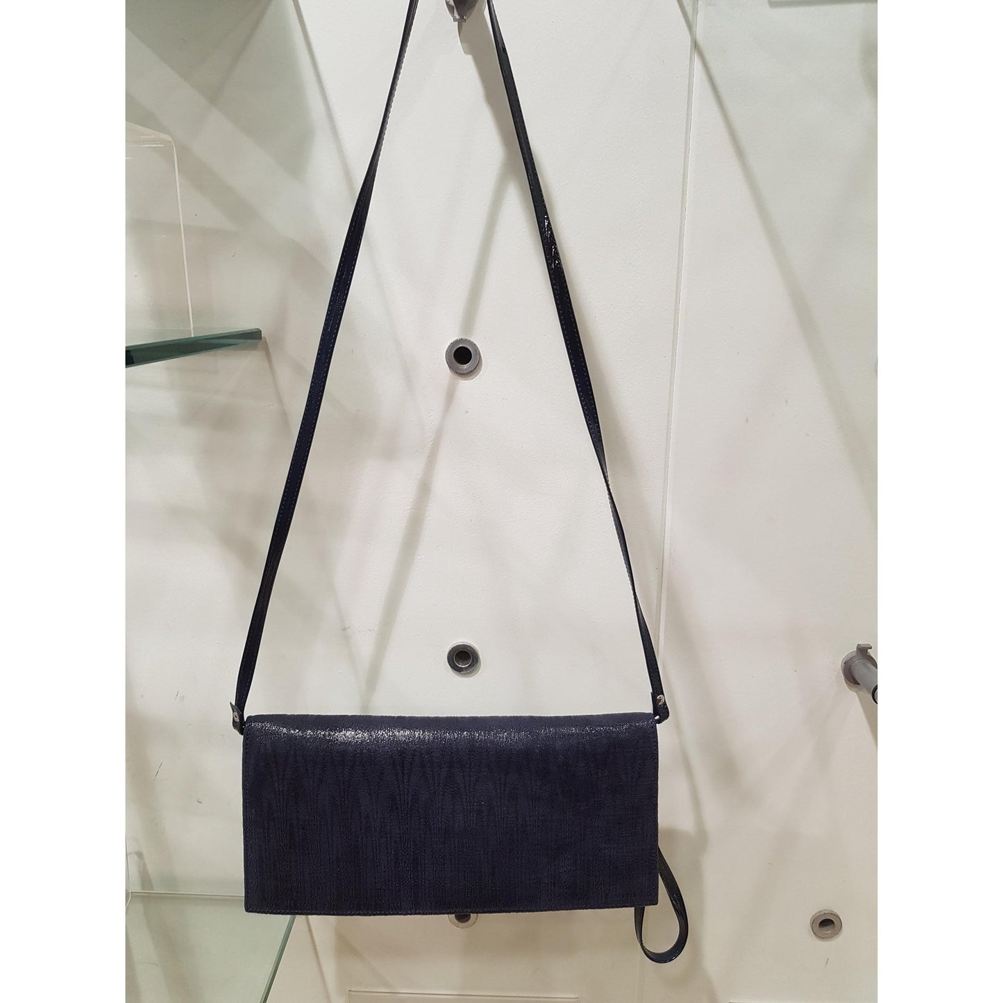 Bioeco NAVY SHIMMER Clutch Shoulder Bag To Match court Shoe B002-1235