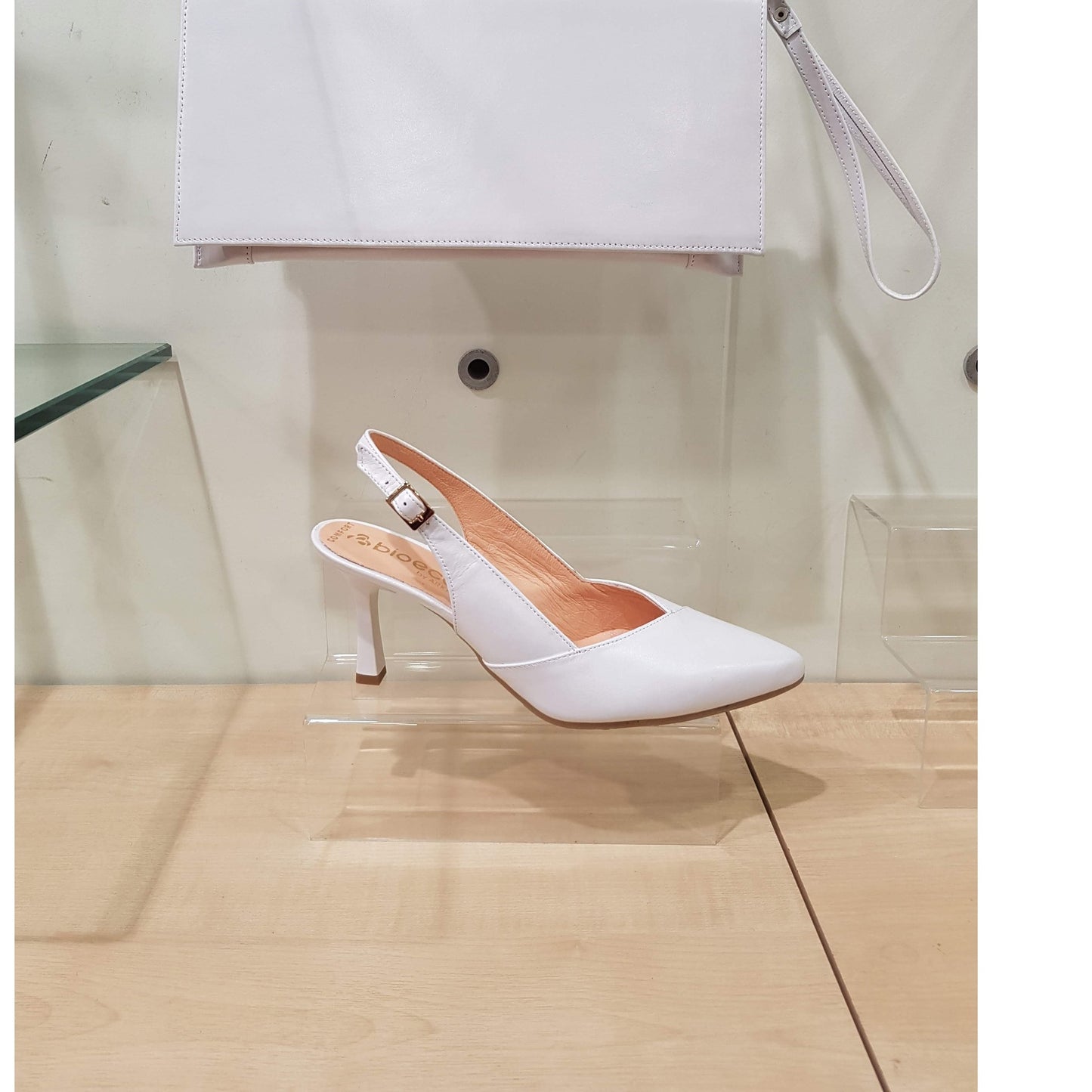 Bioeco WHITE Pearl Clutch / Shoulder bag to match 4009 shoe B002-2362