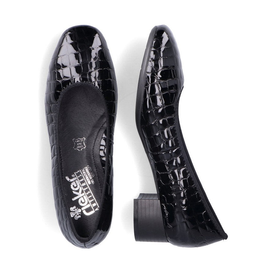 Rieker Court Shoe 49260-02 BLACK PAT