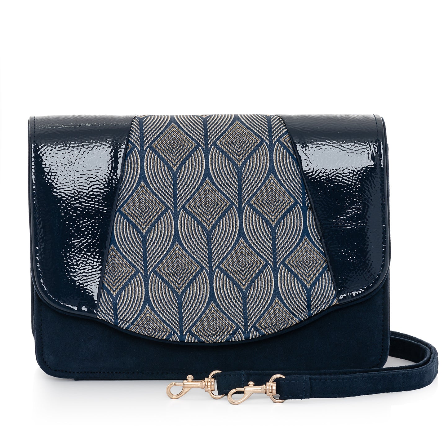 Ruby Shoo Bar Shoe Clara NAVY Geometric.
