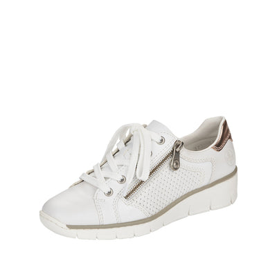 woman's casual WHITE lase-up shoe  