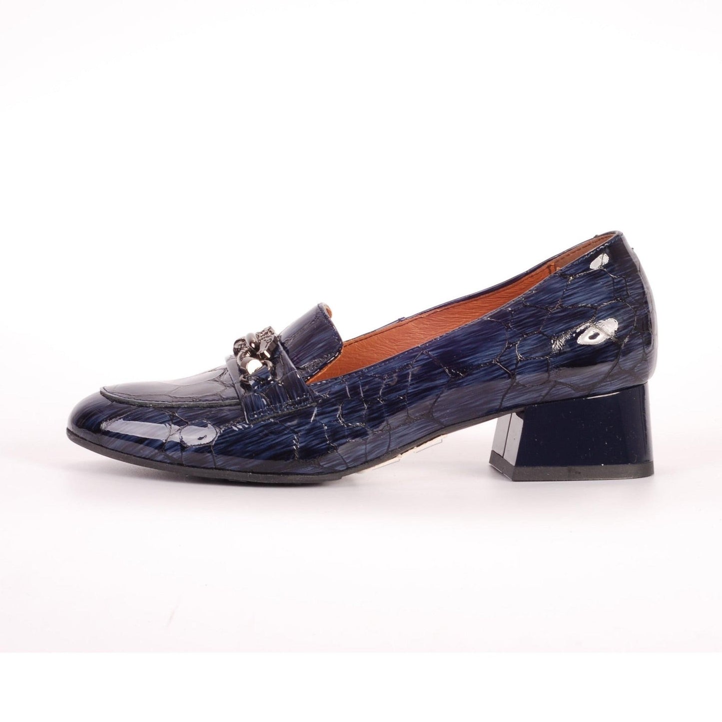Bioeco 6087 NAVY CROC Low Heeled Loafer