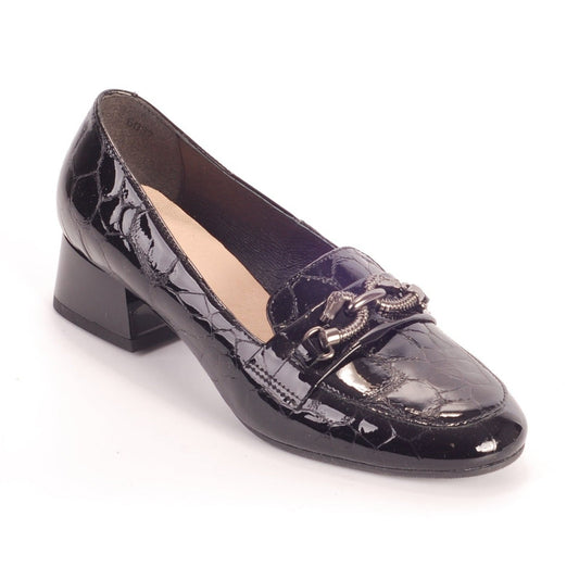 Bioeco 6087 BLACK CROC Low Heeled Loafer