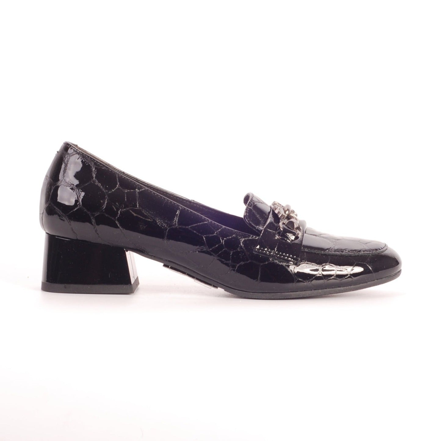 Bioeco 6087 BLACK CROC Low Heeled Loafer