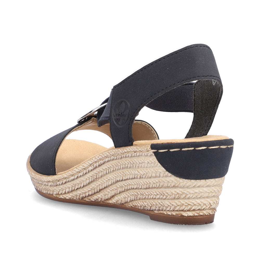 Rieker women smart Wedged sandal NAVY 624H6-14
