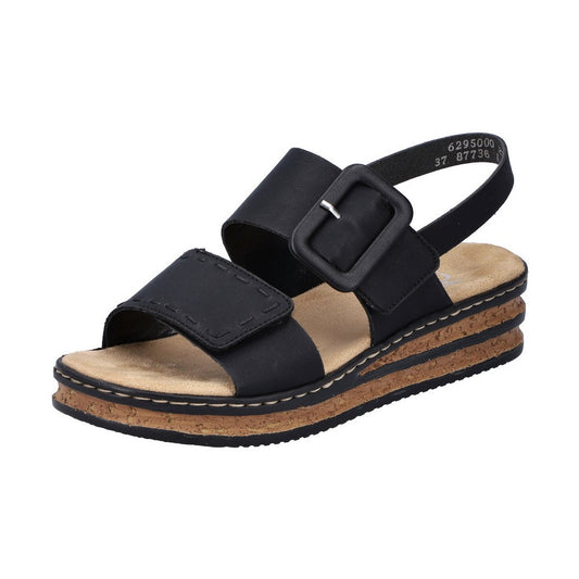 Rieker Wedge Sandal 62950-00 Black